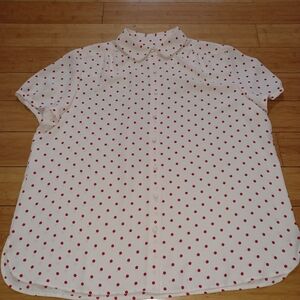 Anne Klien Cream Blouse with Red Polka Dots